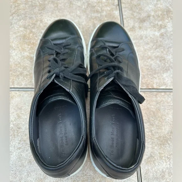 Adam Derrick To Boot New York Black Leather Sneakers in Nappa Black